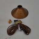 Hanging Light Plug in, Vintage Hanging Lamp Plug in with Rusted Copper 8.2 Inch Shade and Adjustable Cord Antique Farmhouse Pendant Light Kitchen Island Bedroom and Sofa