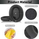 WH-CH710N Replacement Earpads Ear Cushions,Ear Pads for Sony WH-CH700N, WH-CH710N, WH-CH720N Headphones, Ear Cushions with Soft Protein Leather, Ear Comfort Memory Foam (Black)