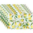 Lemon Placemats Set of 6 Summer Placemats Yellow Lemon Themed Table Place Mats 12x18 Inch for Kitchen Dining Room Table Farmhouse Summer Fall Decorations (Lemon A)