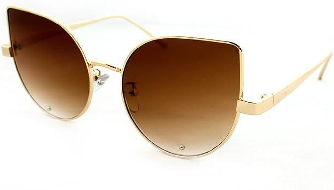 Edge I-Wear Ultra Chic Cat Eye Frames W/Flat Color Mirror Lens 