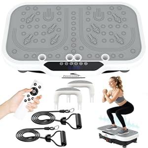 Zoomsnail Vibration Plate Exercise Machine, 8000 Vibrations/ min Adjustable Fitness Platform, 400 Lbs Capacity Whole Body Workout Extra Large Size Platform with Bluetooth for Weight Loss, Women & Men