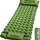 Glymnis Camping Mattress Camping Sleeping pad 3.54" Thick Built-in Foot Pump Inflatable Pad 1 Person Air Mattress for Backpacking Hiking Camping
