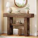 Tribesigns 41.34" Farmhouse Console Table, Sofa Table Behind The Couch | 2-Tier Narrow Entryway Furniture with Storage Shelves for Hallway Foyer Living Room, Easy Assembly, Rustic Brown, 41.34 inches x 11.81 inches x 31.5 inches