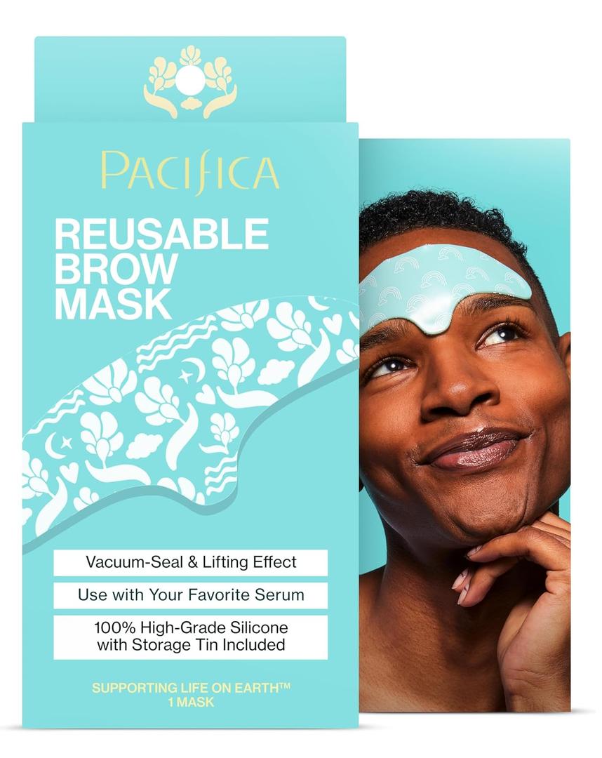 Pacifica Reusable Brow Mask 100% Silicone Forehead Wrinkle Patch for Brow Lift, Reusable Anti-Wrinkle Pad Smooths Frown Lines, Vegan, Fragrance-Free, Vegan & Cruelty-Free, 1 Piece