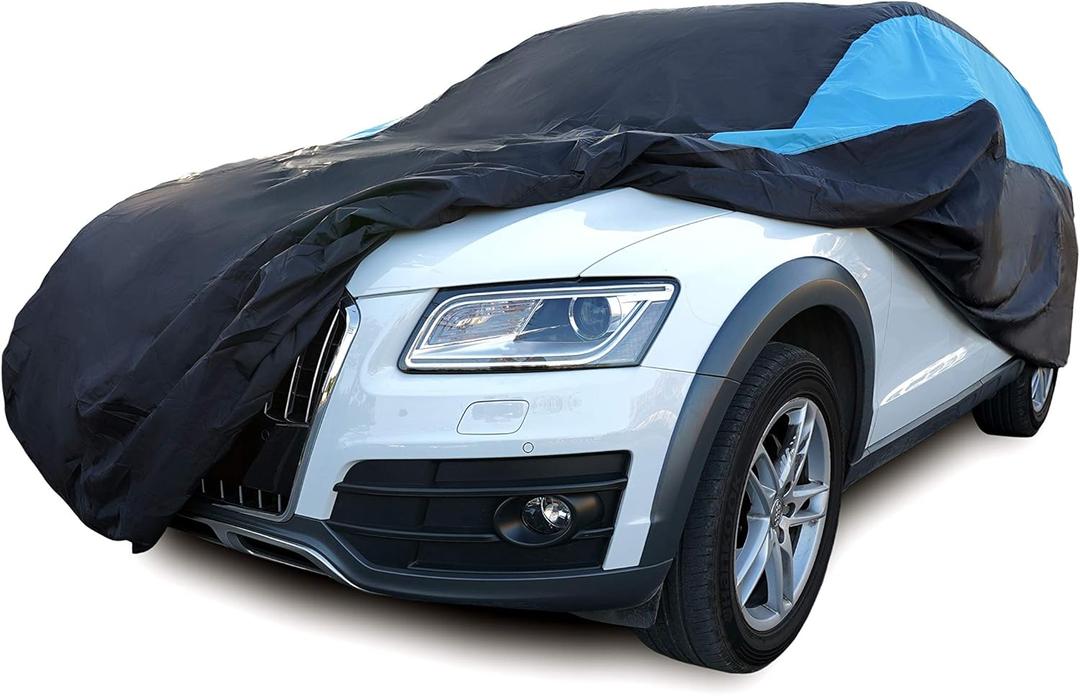 MORNYRAY Waterproof Car Cover All Weather Snowproof UV Protection Windproof Outdoor Full Coupe/Cabrio Car Cover, Universal Fit for (Fit Coupe/Cabrio Length 218227 inch, Blue)