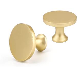 Goldenwarm 25Pack Gold Dresser Knobs - Brushed Gold Cabinet Knobs for Dresser Drawers (25 Pack, Matte Gold-Round)