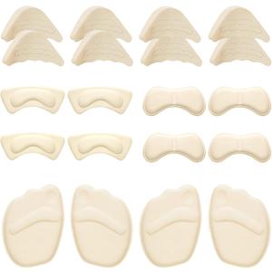 Geyoga 12 Pairs Shoe Filler for Too Big Shoes Women Heels Toe Inserts Loose Shoes Grips Adjustable Heel Liner Cushions Inserts Metatarsal Pads for Men Prevent Heel Pain Blisters(Classic Style)
