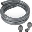Electrical Conduit Kit 3/4'' 4FT Grey Electrical AC Whip Kit, Liquid-Tight Flexible Electrical Conduit with 90 Degree and Straight Connector Fittings