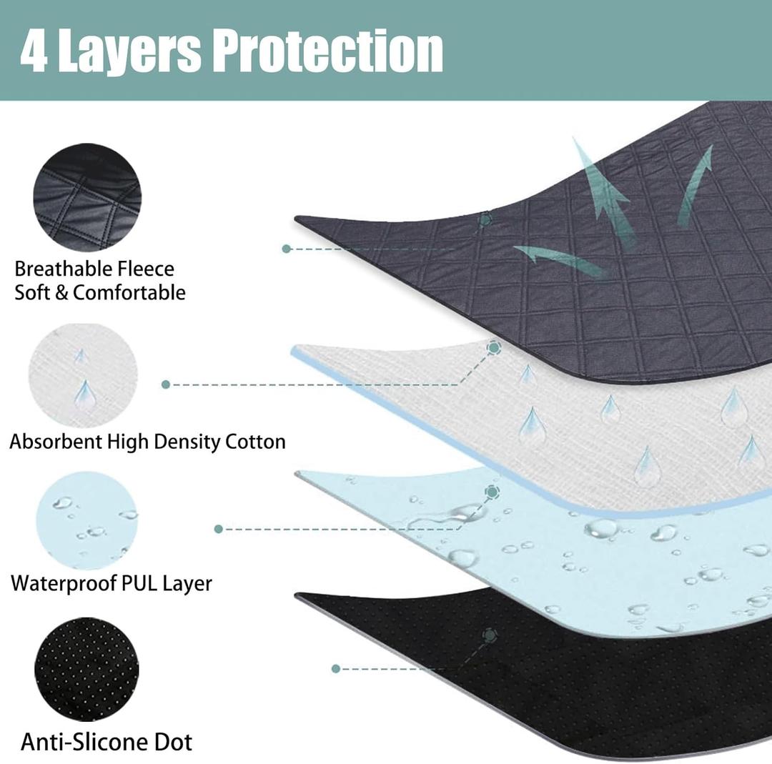 Dog Playpen Mat, Washable Pee Pad for Octagon Puppy Playpen Whelping Pad Leakproof Potty Training Pad Liner for Playpen Crate Kennel Indoor (Dark Grey)