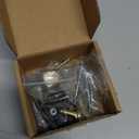 Satanga Kitchen Leather Cabinet Drawer Dresser Knobs Pack of 4 Black Brass Square Cupboard Door Bathroom Handles Furniture Wardrobe Hardware One Single Hole Diameter 1 2/5 Inch with Screws Modern