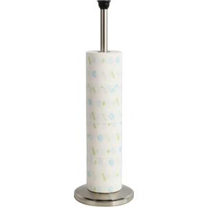 ZCCZ - Free Standing Toilet Paper Holder Stand, Bathroom Toilet Paper Roll Tissue Rolls Holder Storage Stand with Heavy Weighted Base for Regular & Jumbo Rolls, Brushed Nickel
