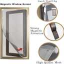 NeatiEase Magnetic Window Screen Size Up to 72 Inchx 48 Inch Max - DIY Screen Window with Full Frame Magnetic Strip Easy Installation (White)