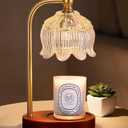 MEIXISUE Candle Warmer Lamp with Timer Dimmable,Antique Brass Candle Lamp,Wax Melt Warmer Light for Jar Candles,Mother's Day/Birthday/Christmas Gifts for Mom/Wife,Home Decor Lamp,with 2 Bulbs