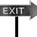 6" x 15.5" Right Arrow Exit Statement Plaque Sign with Lawn Stake - Black/Silver