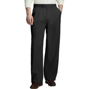 Susclude Mens Casual Dress Pants Old Money Pleated Baggy Wide Leg Vintage Relaxed Fit Slacks Work Office Trousers L