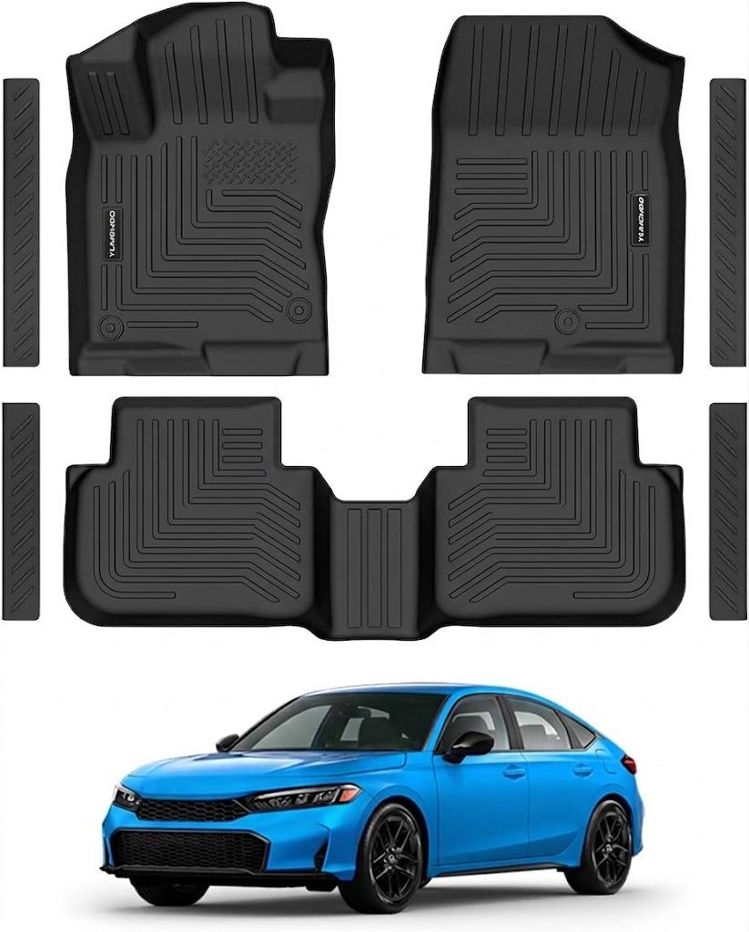 Yumemoo Floor Mats for 2022-2026 Honda Civic Gas Sedan(2nd Row w/o USB Port)
All Weather TPE Floor Liners for 2026 Sedan Hatchback Si Hybrid Anti-Slip Rubber Car Mats 1st & 2nd Row & Door Sill Guards