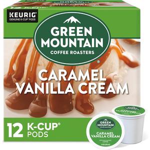 Green Mountain Coffee Roasters Caramel Vanilla Cream Keurig Single-Serve K-Cup pods, Light Roast Coffee, 12 Count, Pack of 6 (Best By: 2026/05/20)