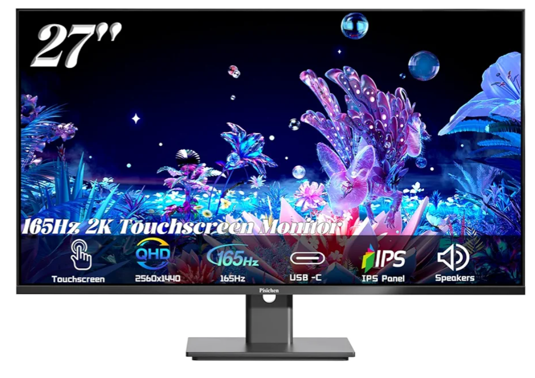 27 Inch 2K 165Hz Gaming Touch Screen Computer Monitor with HDMI USB Type C, 10-Point IPS PC Touch Display for Laptop Business Phone, VESA Mountable, Tilt Adjustable