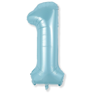 Light Blue 1 Balloon Number for 1st Birthday, 40 Inch Large Number Foil Balloons, Self Inflating for Kids Boys Men Age Birthday Party Anniversary Party Decoration 