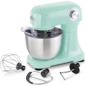 DASH Tilt-Head 3.5qt Stand Mixer 12 Speeds with Paddle, Dough Hook, and Whisk Attaachments- Aqua