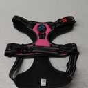 PoyPet No Pull Dog Harness, No Choke Front Lead Dog Reflective Harness, Adjustable Soft Padded Pet Vest with Easy Control Handle for Small to Large Dogs(Pink, Medium)
