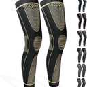 Full Leg Sleeves Long Compression Leg Sleeve Knee Sleeves Protect Leg, for Man Women Basketball, Arthritis Cycling Sport (3X-Large (1 Pair), 04_Copper)