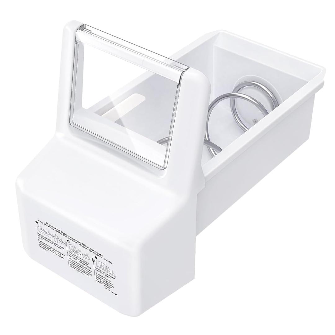 Upgraded WPW10558424 Refrigerator Ice Bucket Compatible with Whirlpool Ice Maker Replacement Parts W10558424 Whirlpool Ice Bucket WRS322FDAW01, WRS321SDHZ05, WRS321SDHZ00, WRS311SDHM00 Ice Bin