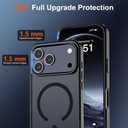 SUPFINE Magnetic for iPhone 17 Pro Max Case (Compatible with MagSafe)(Military Grade Drop Protection) Translucent Matte Shockproof with Anti-Fingerprint Phone Cover, Black