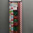 LaRibbons Christmas Wrapping Paper Roll with Cutlines, Polka Dot & Stripe Design with Gift Bow & Ribbons & Tags, Perfect for Christmas, Holiday Party, 30 Inch X 10 Feet (4Rolls, 100 sq.ft.ttl.)
