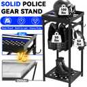 Police Gear Stand, Tactical Police Hanger with Hooks, Freestanding Police Gear Rack for Gun Storage, Body Armor Stand for Storing Uniform, Duty Belt and Vest Hanger, Police Gift, Black