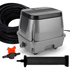 AquaMiracle All-in-1 Koi Pond Aeration Kit Pond Air Pump with Self-Sinking Airline Rubber Air Diffuser, Air Flow Control Pond Aerator for Outdoor Pond 2,000-5,000 Gallons, ≤ 5,000 Gallon