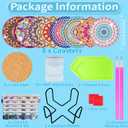Benvo 8 Pcs Diamond Painting Coasters Kit Mandala Cup Coasters DIY Diamond Art Kits with Diamond Painting Pens, Holders, Cork Base for Beginners Adults and Kids Art Craft Supplies Gift (Mandala A)