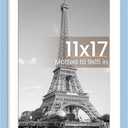 upsimples 11x17 Picture Frame, Display Pictures 9x15 with Mat or 11 x 17 Without, Wall Hanging Poster Frames, Blue, 1 Pack