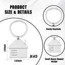 Taiyin House Key Chain House Shaped Pendant Keychains Home Keychain Set Cute Home with Window Key Charm Metal Keyring Gift