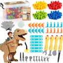 196 PCS Cardboard Cutter for Kids, Reusable Safe Cardboard Tools for Kids with Box, Gloves, Screws, Connectors, Screwdrivers, Saws, Educational Toys for 5 6 7 8 Year Old, Birthday Gift for Boys Girls