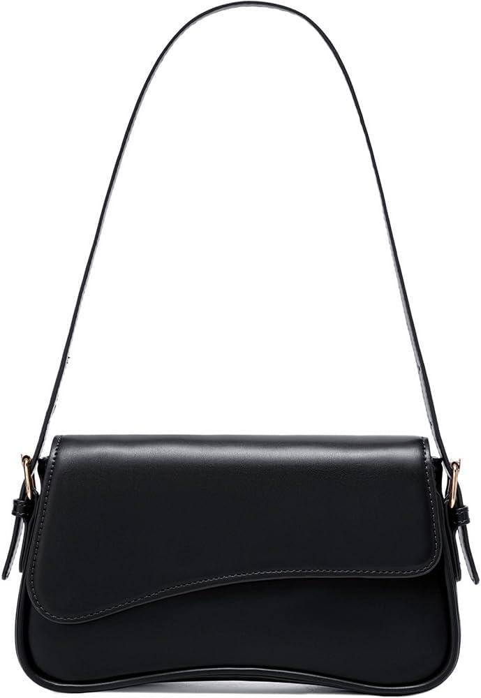 Underarm Shoulder Bag for Women Trendy Purse Vegan Leather Hobo Handbags Clutch Crossbody Bag (Black)