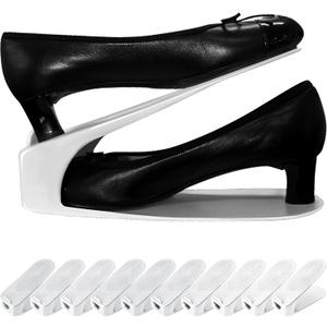 One-Piece Shoe Slot Organizer 10 Pack, Space-Saving Stackers for Closet, Entryway & Shoe Rack | No Assembly Needed