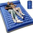 OGERY Sleeping Pad for Camping, 6" Extra-Thick Reinforced Camping Sleeping Pad with Pillows & Built-in Foot Pump, Ultralight Self Inflating Air Mattress Mat for Tent Hiking Essentials Gear (Full, Blue)