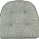 Klear Vu Omega Non-Slip Chair Cushions, Assembled in USA, U-Shaped Skid-Proof Seat Pads for Dining Room, Kitchen, Office, 15"x16", Solid Spa Green, 4 Pack