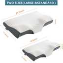 Ergonomic Contour Pillow with Soft Memory Foam for Side, Back & Stomach Sleepers, Normal Size