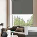 Allesin Motorized Blinds with Remote | Automatic Blackout Roller Shades, Easy Install & Smart Control Electric Blinds for Home Office, Living Room (Smoky Gray 48" W x 72" H)