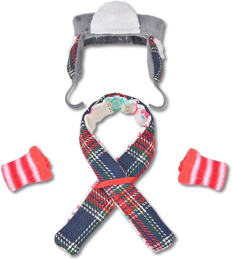 E-TING Santa Hat+Sock+Scarf Clothing for elf Doll