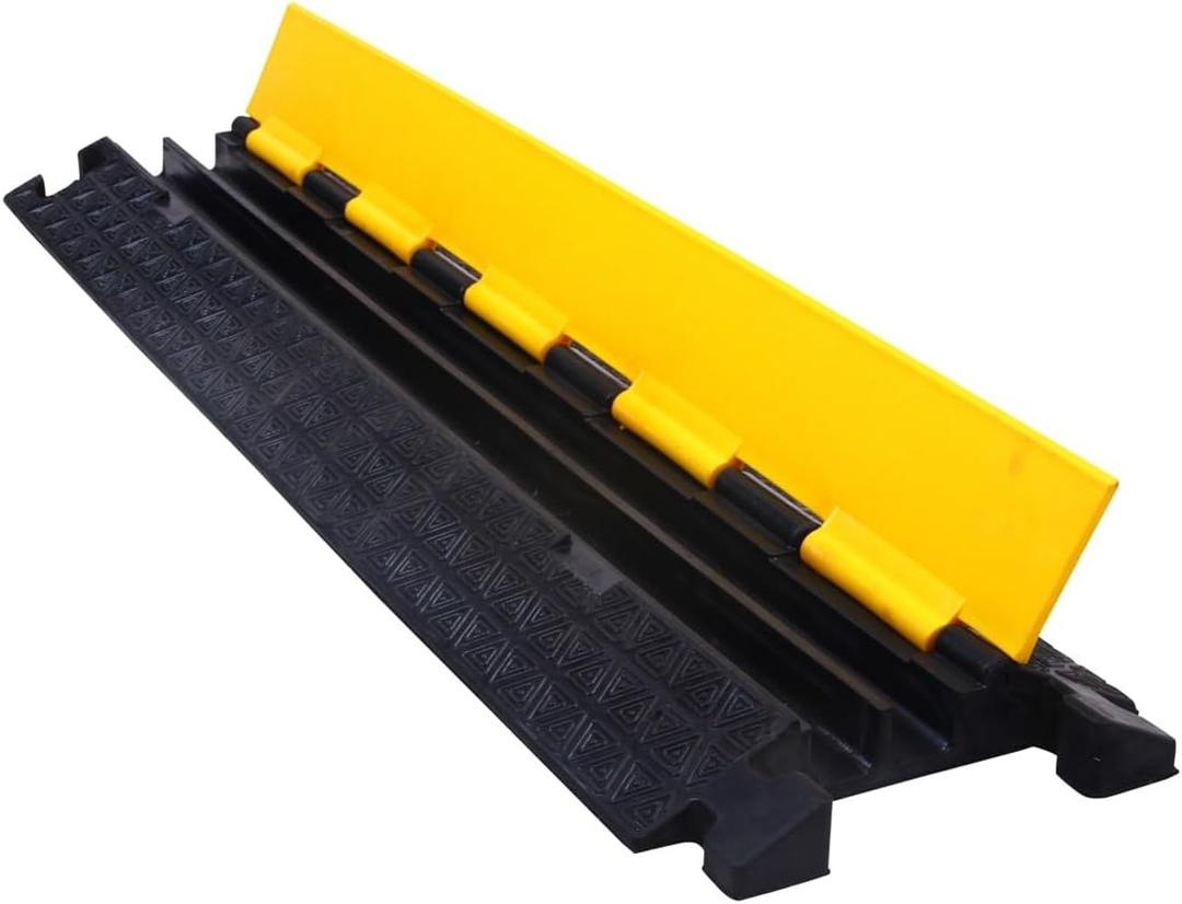 Kable Kontrol Atlas Cable Protector Wire Ramp - 2 Channel - 1 Pc - 39" Long Black & Yellow - 20,000 Lbs Load Capacity - Rubber Speed Bump Wire Protector Cord Cover - CP9972 Kable Kontrol Atlas Cable Protector Wire Ramp - 2 Channel - 1 Pc - 39" Long Black & Yellow - 20,000 Lbs Load Capacity - Rubber Speed Bump Wire Protector Cord Cover - CP9972