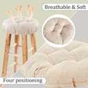 Bar Stool Covers Set of 2, Stool Covers Round with Elastic Band Pad, Soft Stool Seat Covers, Nonslip and Washable, 12 Inch, Beige