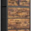 SONGMICS Tall Dresser for Bedroom, 5 Fabric Drawers with Steel Frame, 11.8"D x 19.9"W x 37.9"H