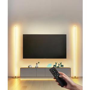 unionlux Corner Floor Lamp 2 Pack, Minimalist Dimmable LED Corner Lamp with Remote, Modern Floor Lamp for Living Room Bed Room, Stepless Adjustable Color Temperature