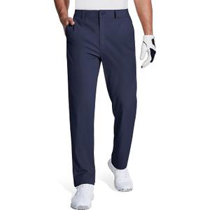 Men's Golf Pants Stretch Slim Fit Sweatpants with Zipper Pockets Work Dress Quick Dry Athletic Joggers Pants Navy 36/30