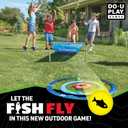 Fish Fly Ball Ramp Game - 6 Balls, 3 Target Rings, 1 Fish Fly Ramp, & Carrying Bag Included - Backyard Carnival Games for Adults or Kids - 2 to 6 Players - Ages 3+