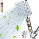 Cobbe Filtered Shower Head with Handheld, High Pressure 6 Spray Mode Showerhead with Filters, Water Softener Filters Beads for Hard Water - Remove Chlorine - Reduces Dry Itchy Skin, Chrome (2. Premium Chrome)