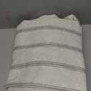 DriftAway Farmhouse Linen Blend Blackout Curtains 84 Inches Long for Bedroom Vertical Striped Printed Linen Curtains Thermal Insulated Lined Treatments for Living Room 2 Panels W52 x L84 Grey (Gray Stripe-grommet)